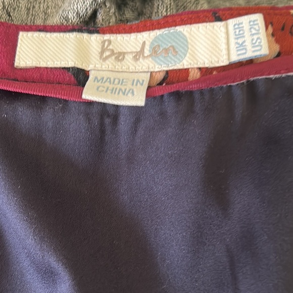 Boden Abstract Floral Print Layered Tiered A-Line Mini Skirt - 12 - Picture 10 of 13